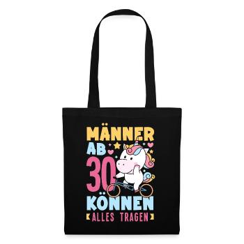Männer Ab 30 Einhorn Humor - Stoffbeutel - Schwarz - Vorne
