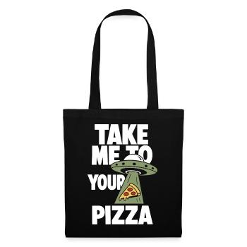 Emmène-moi à ta pizza OVNI - Sac en tissu - noir - Devant