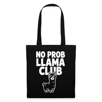 No Prob Llama Club mit cooler Sonnenbrille - Stoffbeutel - Schwarz - Vorne