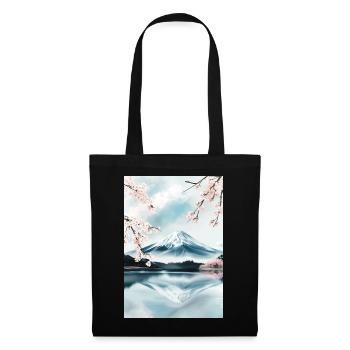 Mount Fuji and cherry blossoms - Tote Bag - black - Front