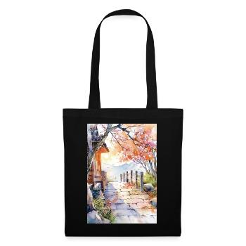 Floral path in watercolor - Tote Bag - black - Front