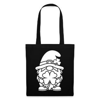 Nain chanceux avec trèfle - Sac en tissu - noir - Devant
