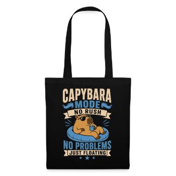 Capybara Mode – No Rush, Just Floating - Stoffbeutel - Schwarz - Vorne