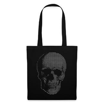 Schädel-ASCII-Kunst - Stoffbeutel - Schwarz - Vorne
