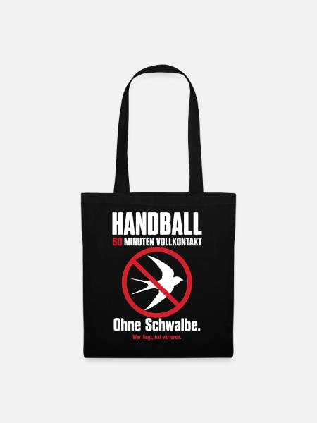 Ohne Schwalbe – Handballer Geschenk - Stoffbeutel - Schwarz