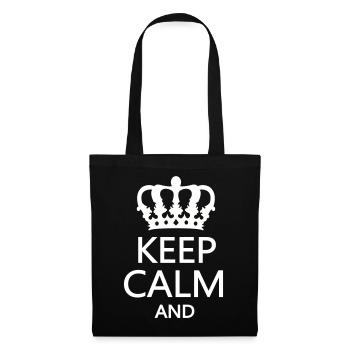 Königskrone Keep Calm Motiv - Stoffbeutel - Schwarz - Vorne