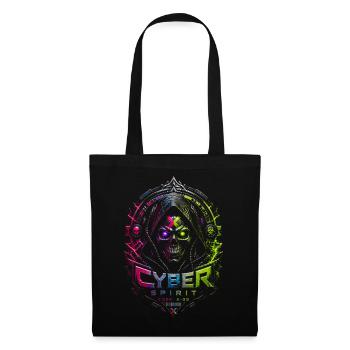 Cyber Spirit Skull Neon – Halloween-Horror - Stoffbeutel - Schwarz - Vorne