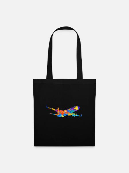 Flugzeug Flugzeuge Geschenk - Stoffbeutel - Schwarz