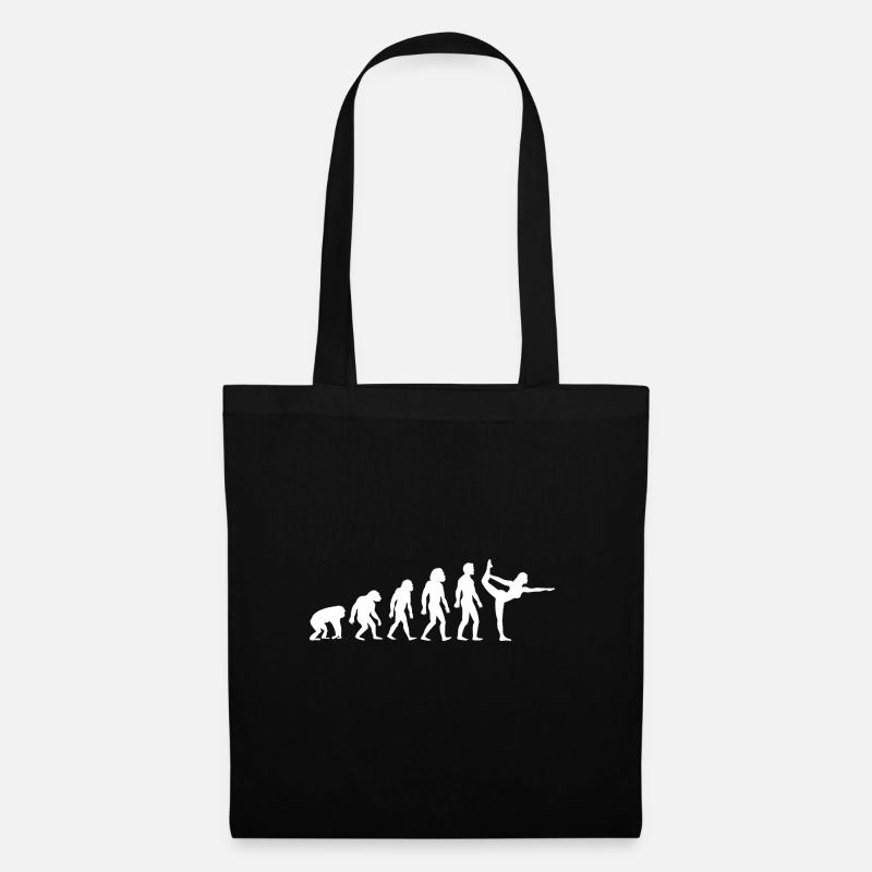 Yoga Joga Yogi Evolution Geschenk - Stoffbeutel - Schwarz