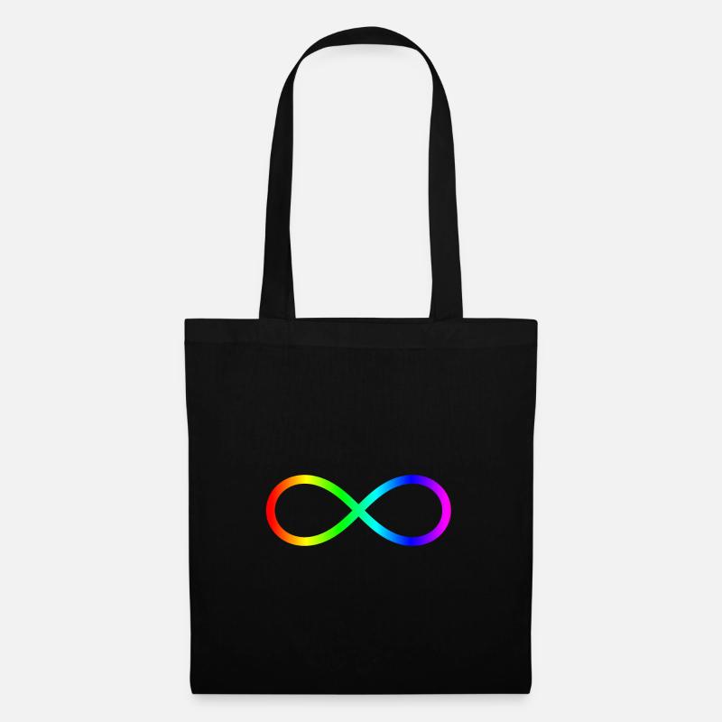 Lemniskate Regenbogen Heilige Geometrie - Stoffbeutel - Schwarz