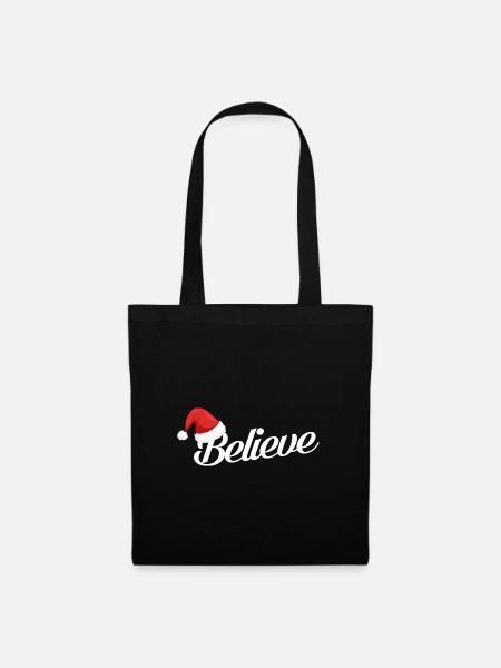 Believe in Christmas Believe Santa - Stoffbeutel - Schwarz