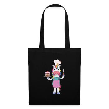 Cadeau de cuisine licorne - Sac en tissu - noir - Devant