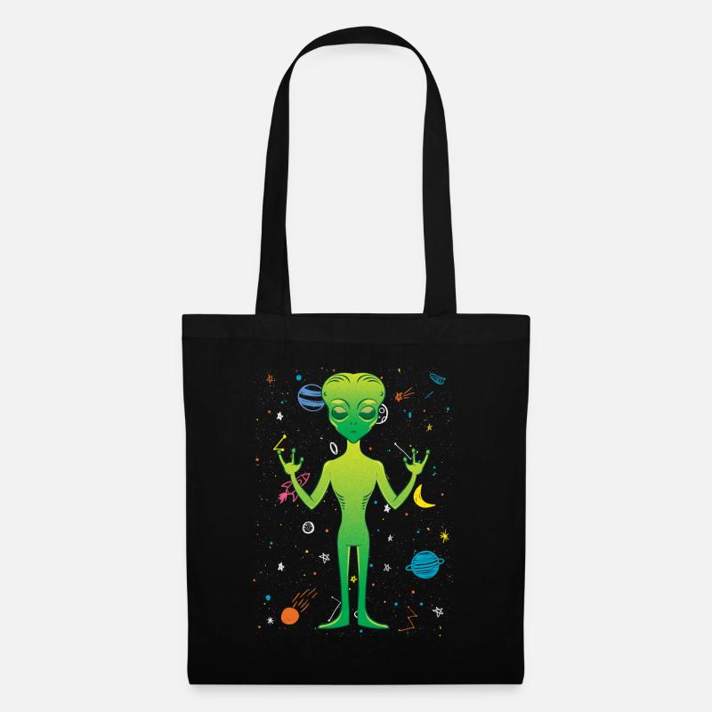 Science Fiction Außerirdische Geschenk Alien - Stoffbeutel - Schwarz