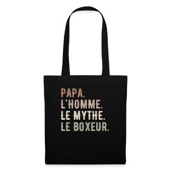 PAPA, L'HOMME, LE MYTHE, LE BOXEUR - Sac en tissu - noir - Devant