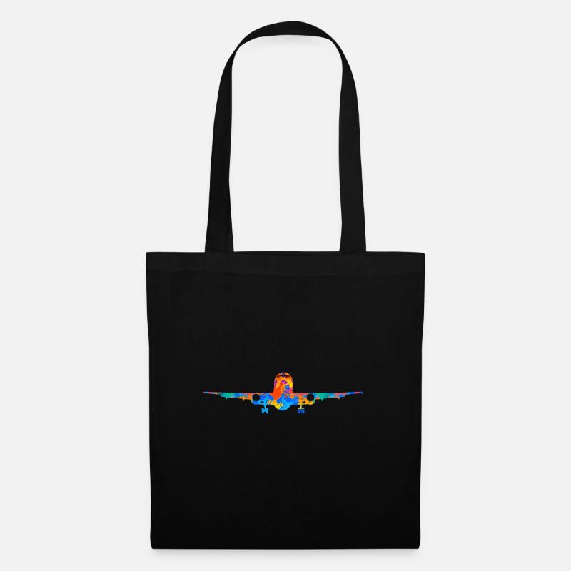Flugzeug Flugzeuge Geschenk - Stoffbeutel - Schwarz