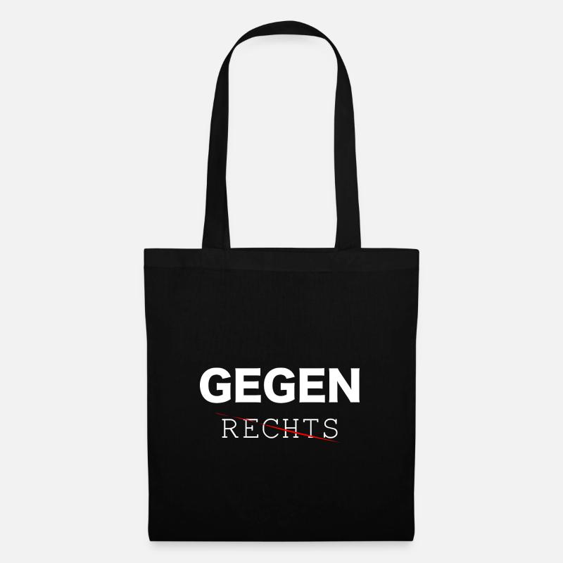 Gegen Rechts - nazis raus, links - Stoffbeutel - Schwarz