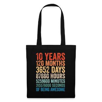 10 years 10th birthday gift 10 year old child - Tote Bag - black - Front