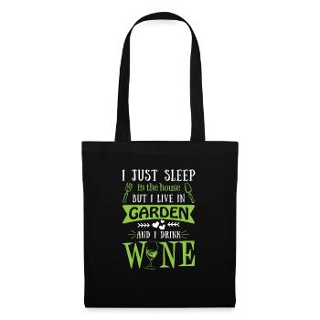 I live in Garden nature flower fan drinking - Tote Bag - black - Front