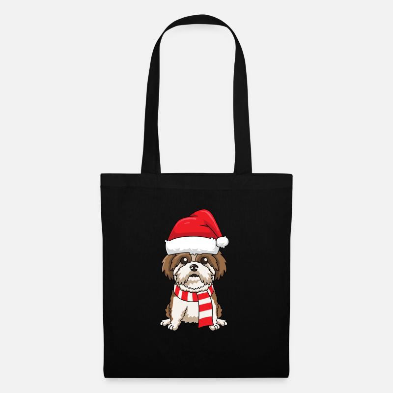 Hund Weihnachten - Stoffbeutel - Schwarz