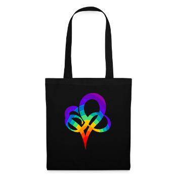 Regenbogen Herz - Stoffbeutel - Schwarz - Vorne