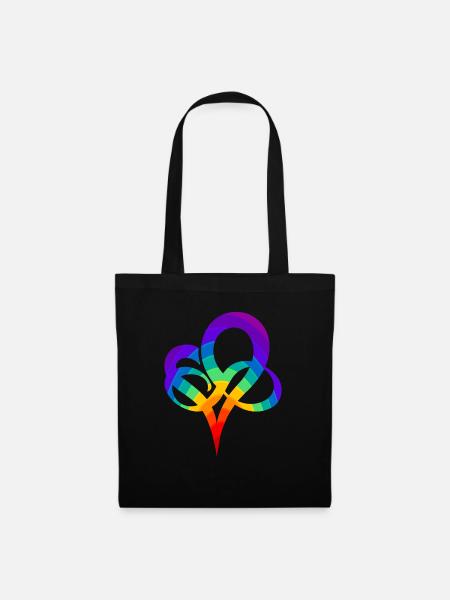 Rainbow heart - Tote Bag - black