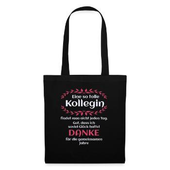 Danke - Kollegin - Geschenk - Arbeit - Büro - Job - Stoffbeutel - Schwarz - Vorne