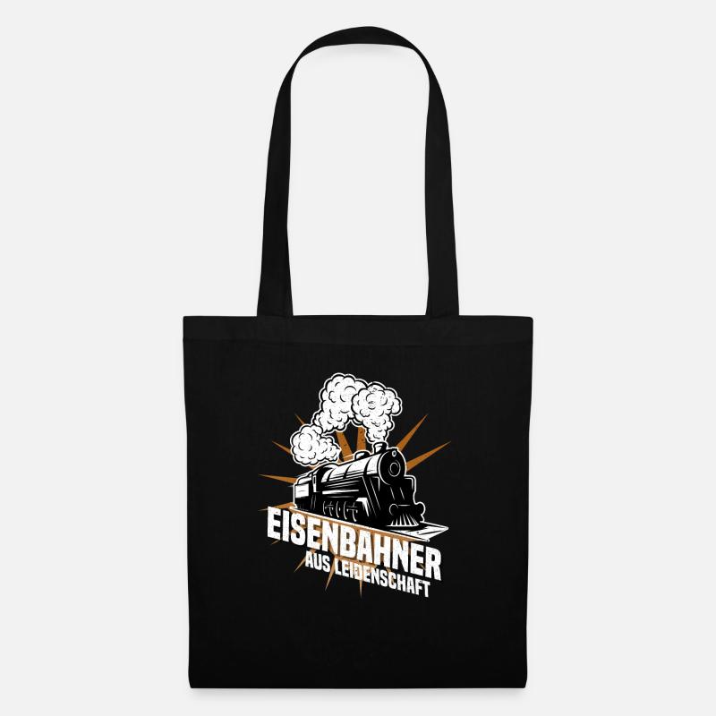 Eisenbahner Eisenbahn Lokführer Zug Geschenk - Stoffbeutel - Schwarz