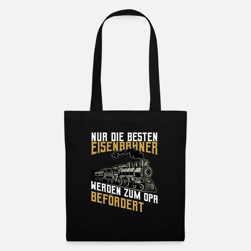 Eisenbahner Opa Eisenbahn Lokführer Geschenk - Stoffbeutel - Schwarz