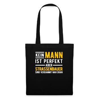 Straßenbauer Straßenbau Bauarbeiter Geschenk - Stoffbeutel - Schwarz - Vorne