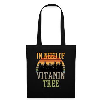 Forest bathing Forest love saying VITAMIN TREE Forest trees - Tote Bag - black - Front