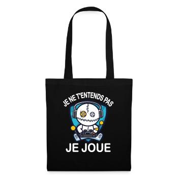 Je ne t'entends pas je joue - Sac en tissu - noir - Devant