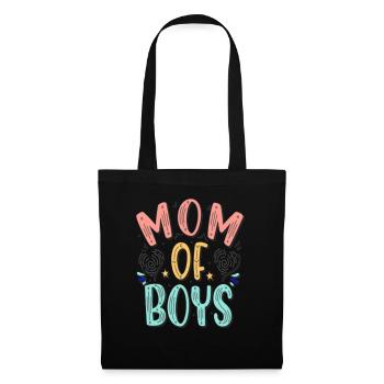Mom of boys - Stoffbeutel - Schwarz - Vorne