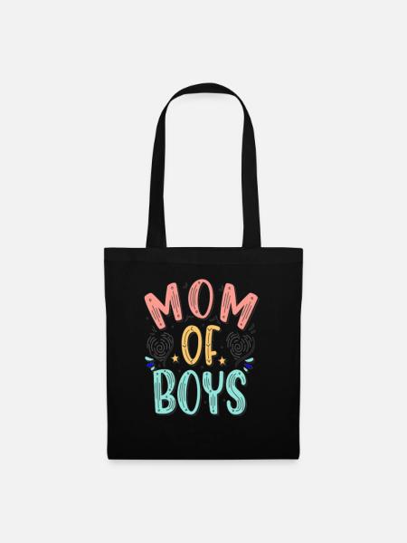 Mom of boys - Stoffbeutel - Schwarz