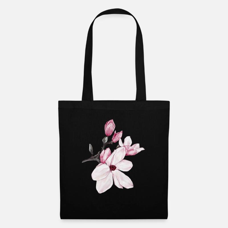Blume Anemone - Stoffbeutel - Schwarz