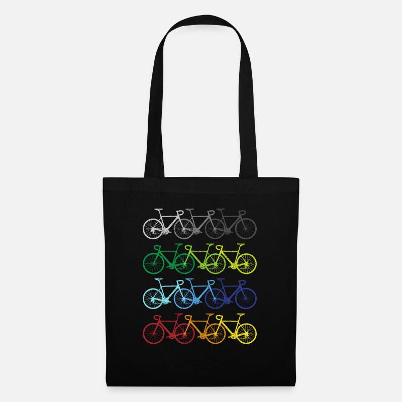 Fahrräder Regenbogen Fahrradfahrer Radfahrer - Stoffbeutel - Schwarz
