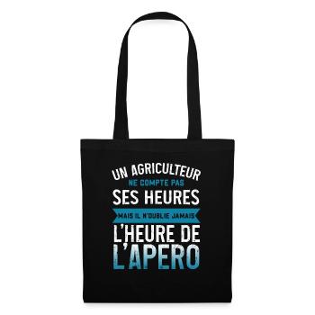 Un agriculteur ne compte pas ses heure humour - Sac en tissu - noir - Devant