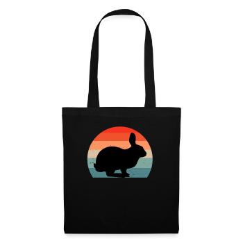 Lapin Lapin Lapin Lapin rétro Design Cadeau - Sac en tissu - noir - Devant