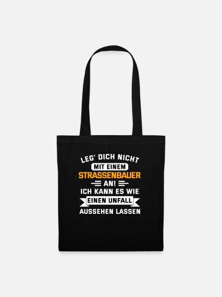 Straßenbauer Straßenbau Geschenk - Stoffbeutel - Schwarz