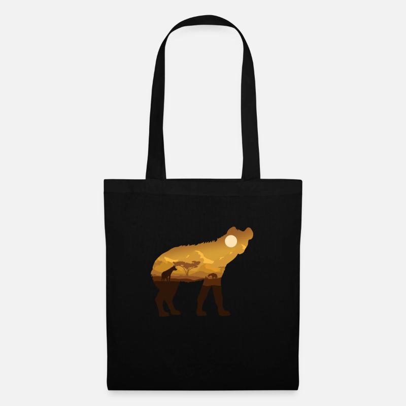 Safari-hyäne - Stoffbeutel - Schwarz