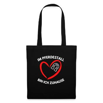 Reiten Pferdestall zuhause Pferd liebe geschenk - Stoffbeutel - Schwarz - Vorne