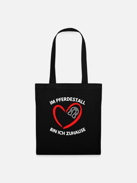 Reiten Pferdestall zuhause Pferd liebe geschenk - Stoffbeutel - Schwarz