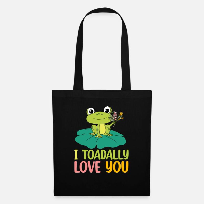 Frosch - Stoffbeutel - Schwarz