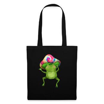 Frosch - Stoffbeutel - Schwarz - Vorne