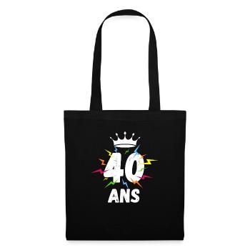 Roi reine éclairs 40 ans magie Anniversaire - Sac en tissu - noir - Devant