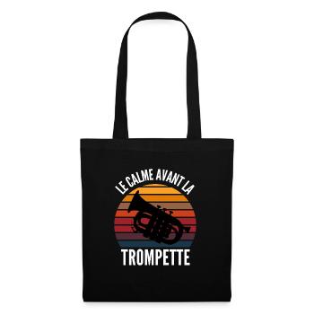 le calme avant la trompette - Sac en tissu - noir - Devant