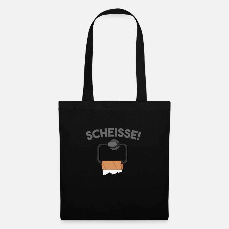 Toilette Scheiße Klopapier - Stoffbeutel - Schwarz