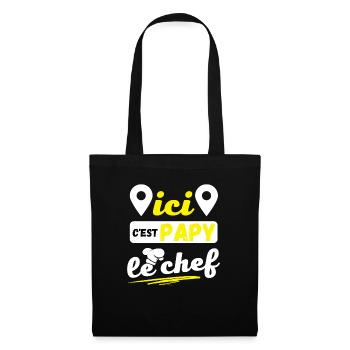 ICI C'EST PAPY LE CHEF - Sac en tissu - noir - Devant