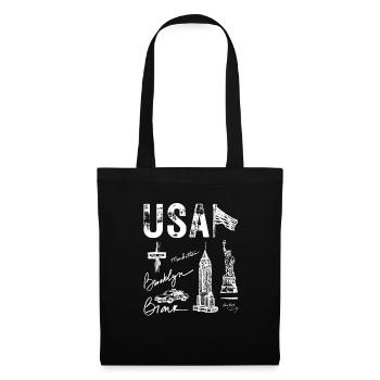 USA ETATS UNIS NY NEW YORK CITY USA DRAPEAU - Sac en tissu - noir - Devant