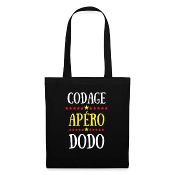 codage apéro dodo - Sac en tissu - noir - Devant
