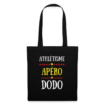 athlétisme apéro dodo - Sac en tissu - noir - Devant